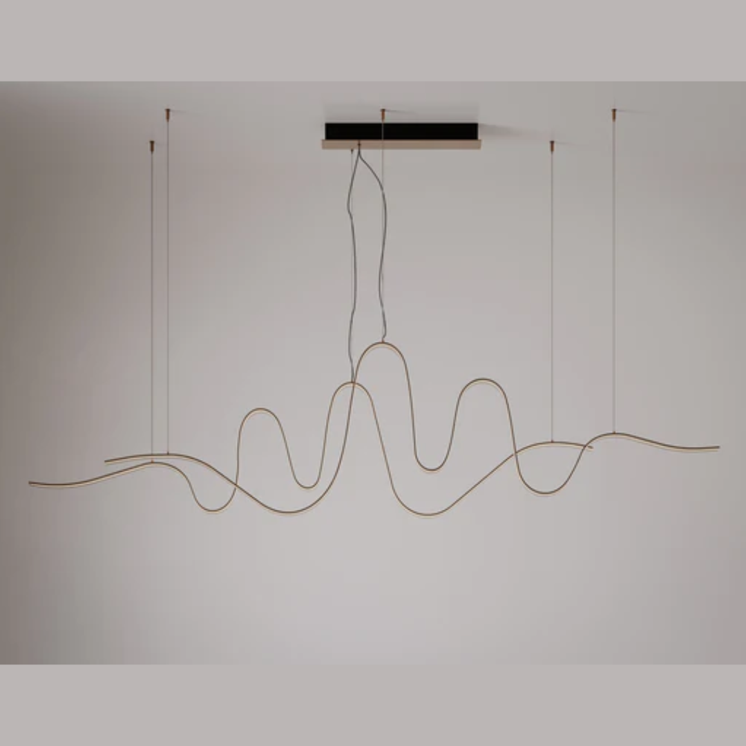 Modern Minimalist Wavy Line Chandelier for Dining Room / kitchen Island