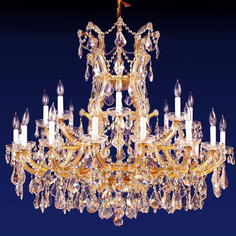 Golden 25 Lights Crystal Maria Theresa Chandelier