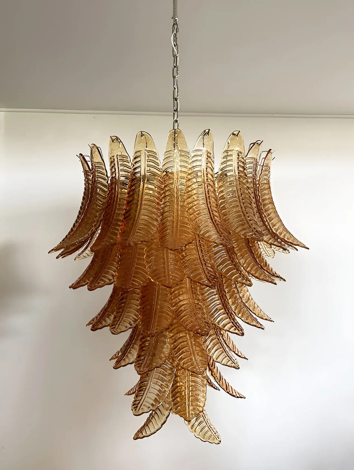 Gorgeous Murano Felci Amber Glass Chandelier