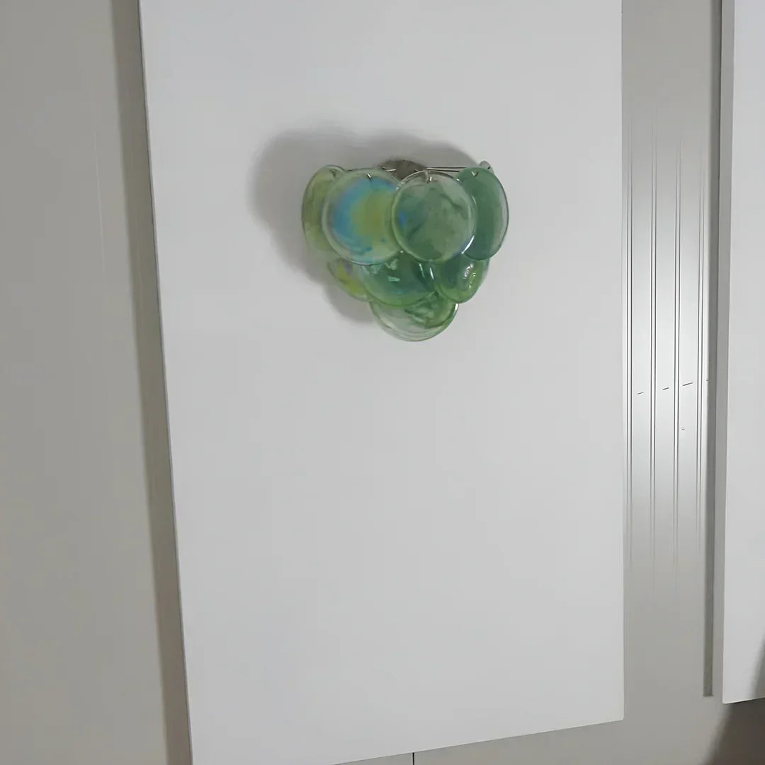 Green Murano Disc Wall Sconce