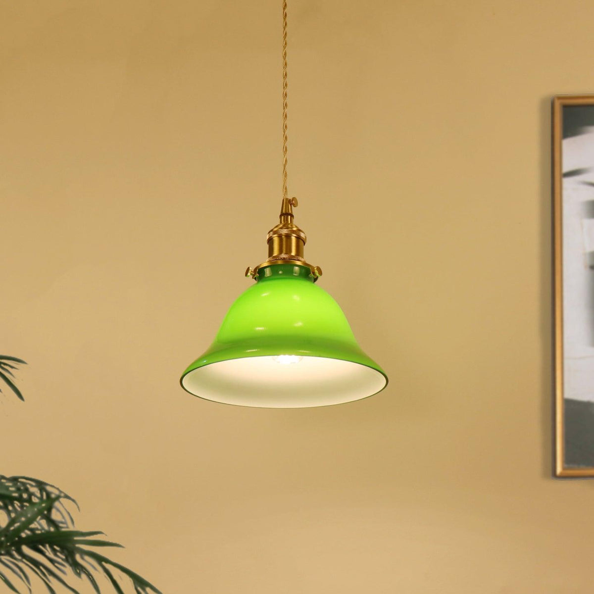 Green Bell Pendant Light