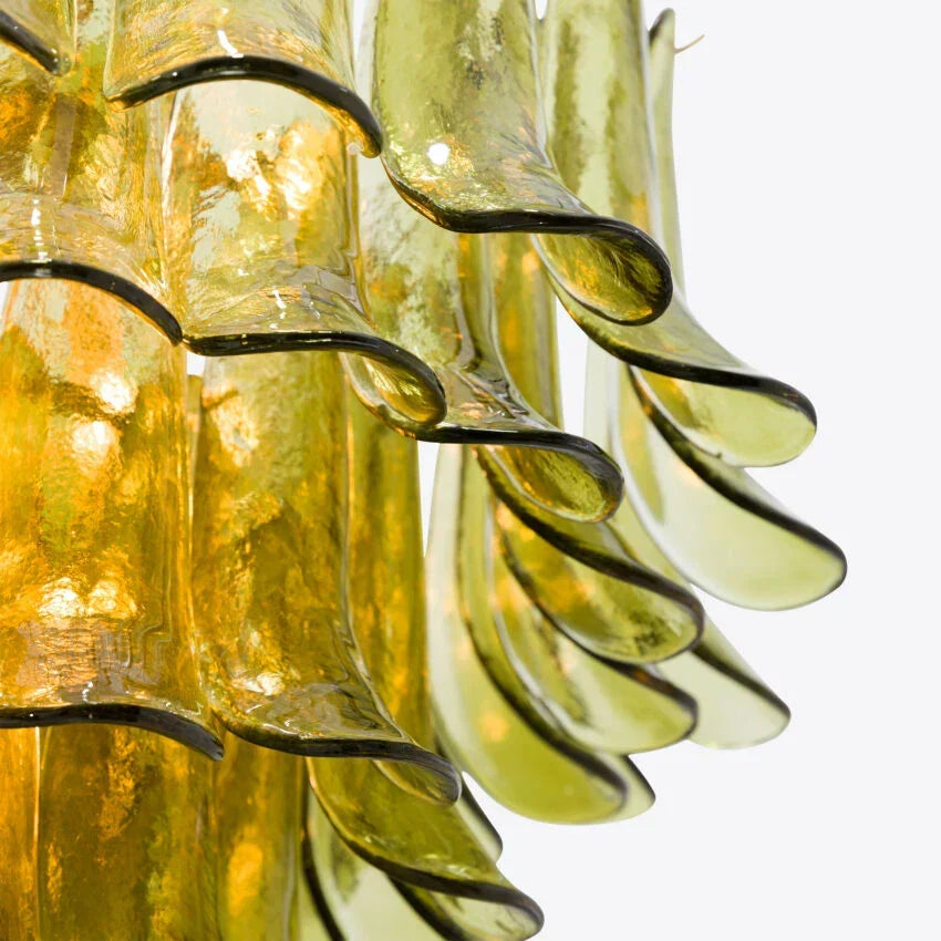 Murano Glass Green Petals Chandelier