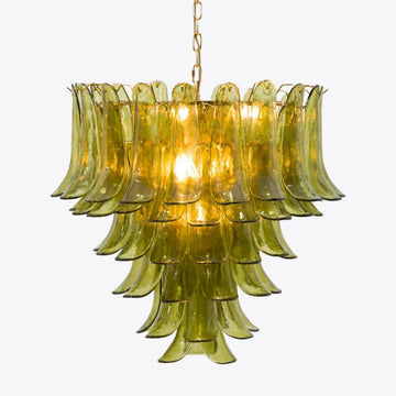 Murano Glass Green Petals Chandelier