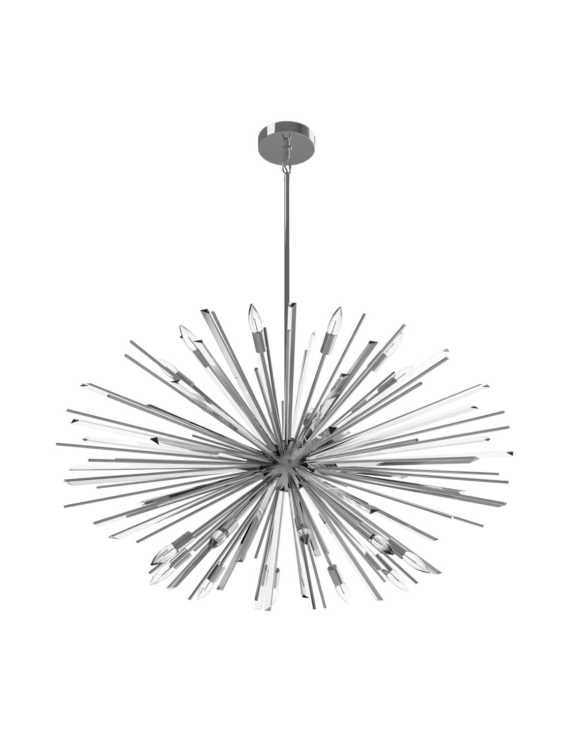 Modern Sputnik Chandelier with Black, Brass, and Chrome Finish – Glass & Metal Quality for Living Room and