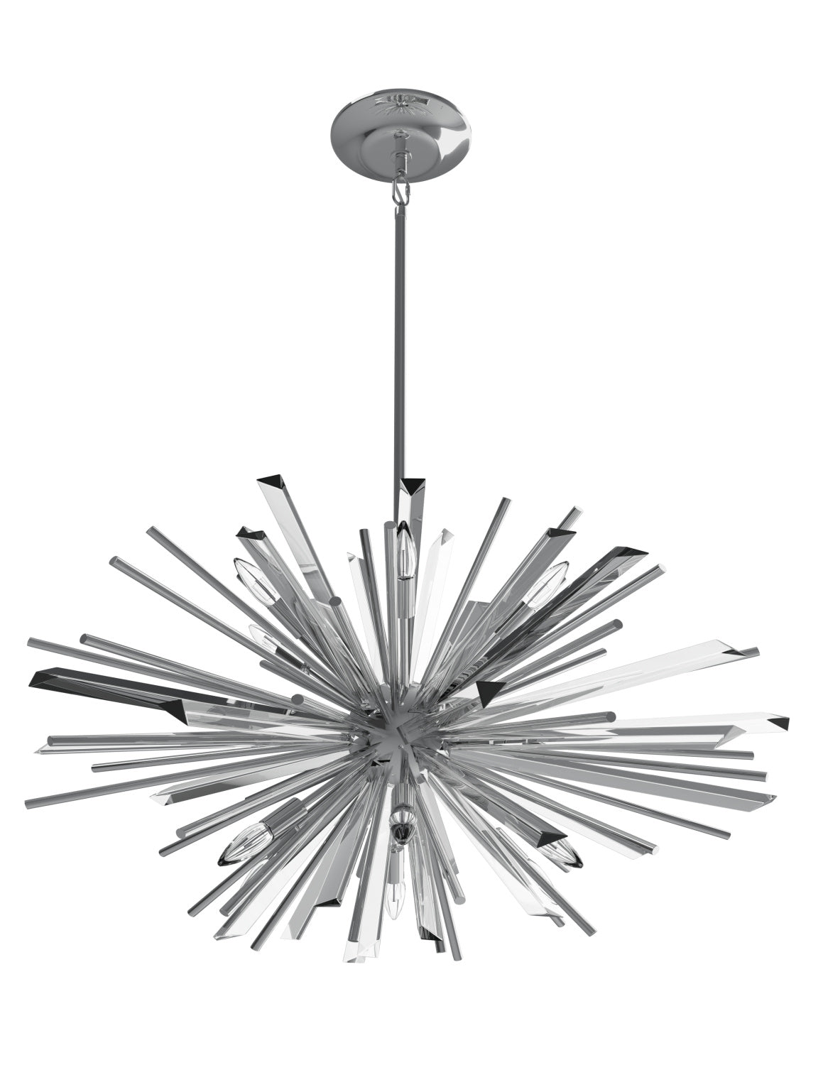 Modern Sputnik Chandelier with Black, Brass, and Chrome Finish – Glass & Metal Quality for Living Room and