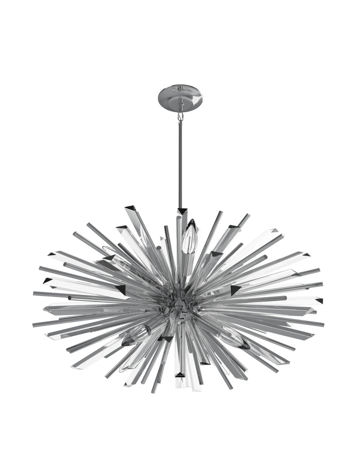 Modern Sputnik Chandelier with Black, Brass, and Chrome Finish – Glass & Metal Quality for Living Room and
