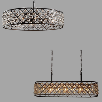 Post-Modern Raindrop Crystal Chandelier Rectangle / round Light for Living Room / dining Table
