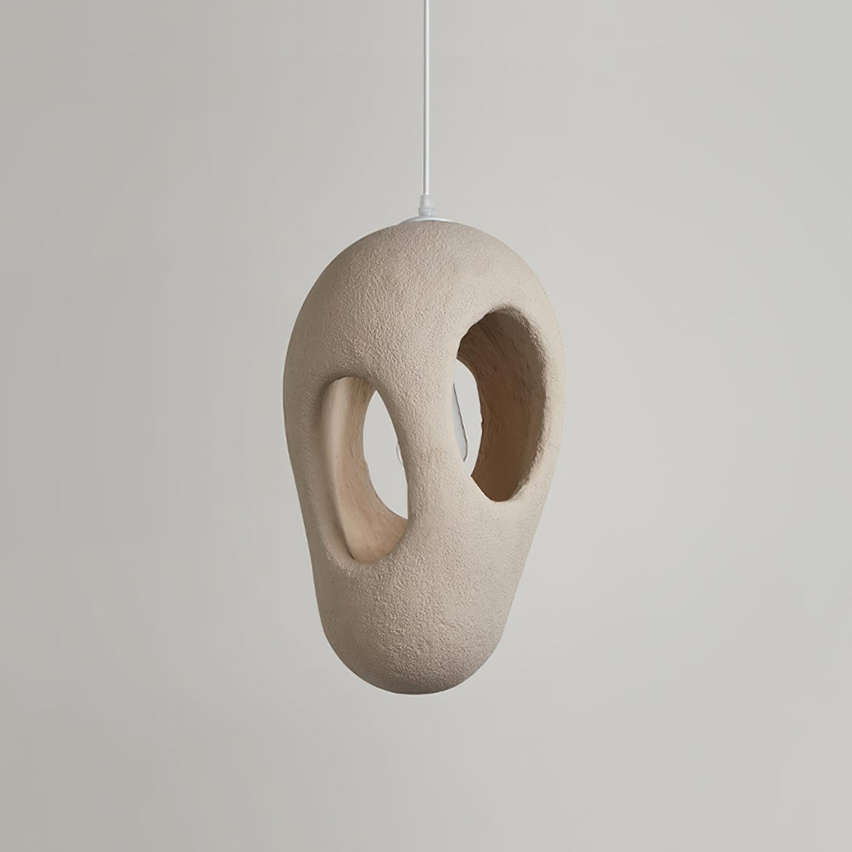 Hand-Built White Pendant Lamp