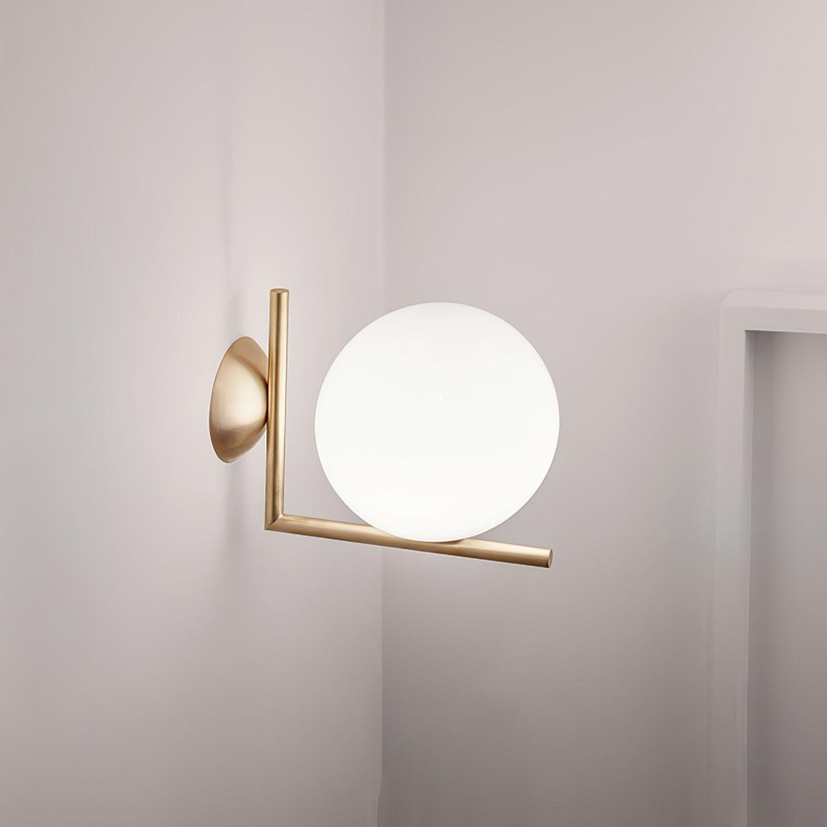 Blown Glass Opal Glass Wall Lamp