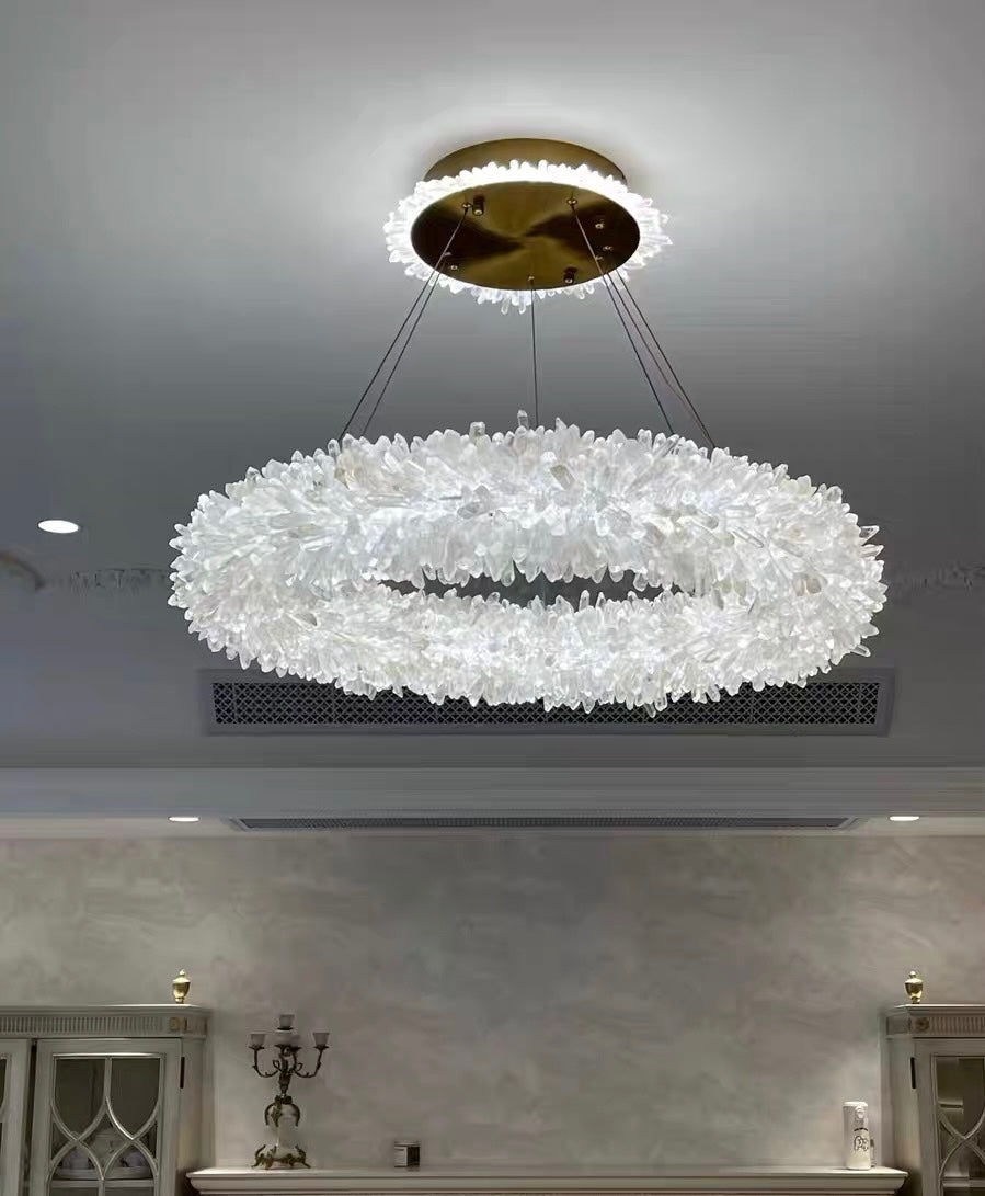 Modern Round / oval / linear / square Natural Crystal Chandelier