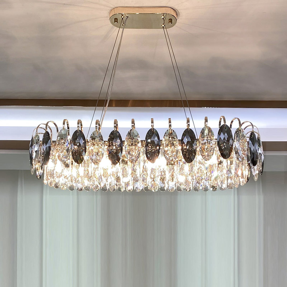 Luxurious K9 Crystal Chandelier Modern Ceiling Light Fixtures Set for Living Room / dining Room