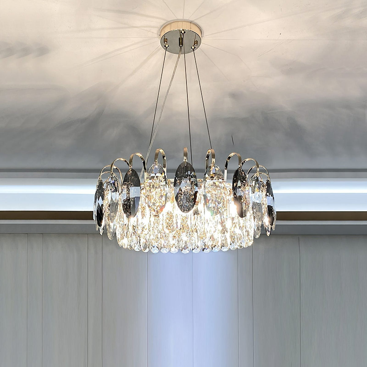Luxurious K9 Crystal Chandelier Modern Ceiling Light Fixtures Set for Living Room / dining Room