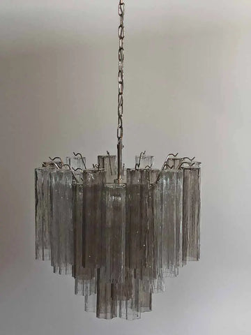 Murano Glass Chandelier – 36 Tubes – Smoked / transparent