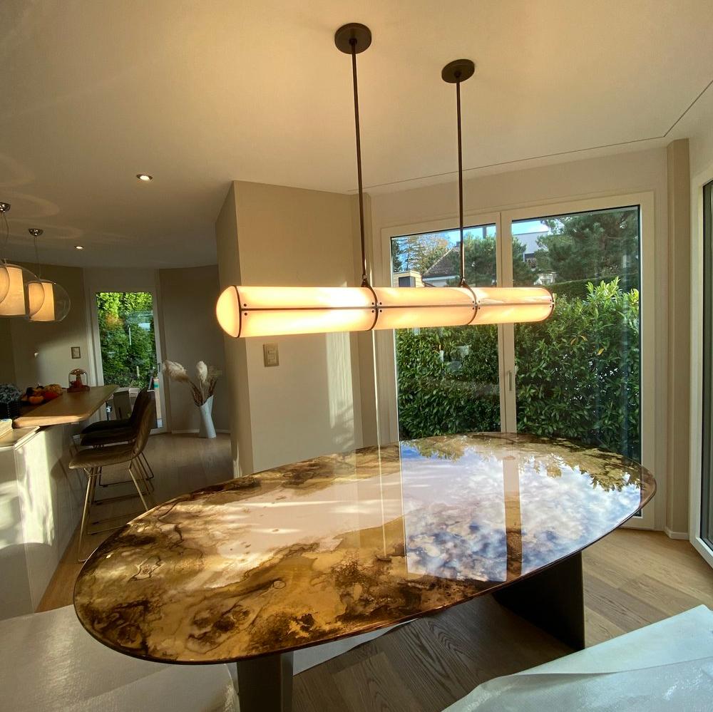 Modern Cylindrical Chandelier for Dining Room / kitchen Island