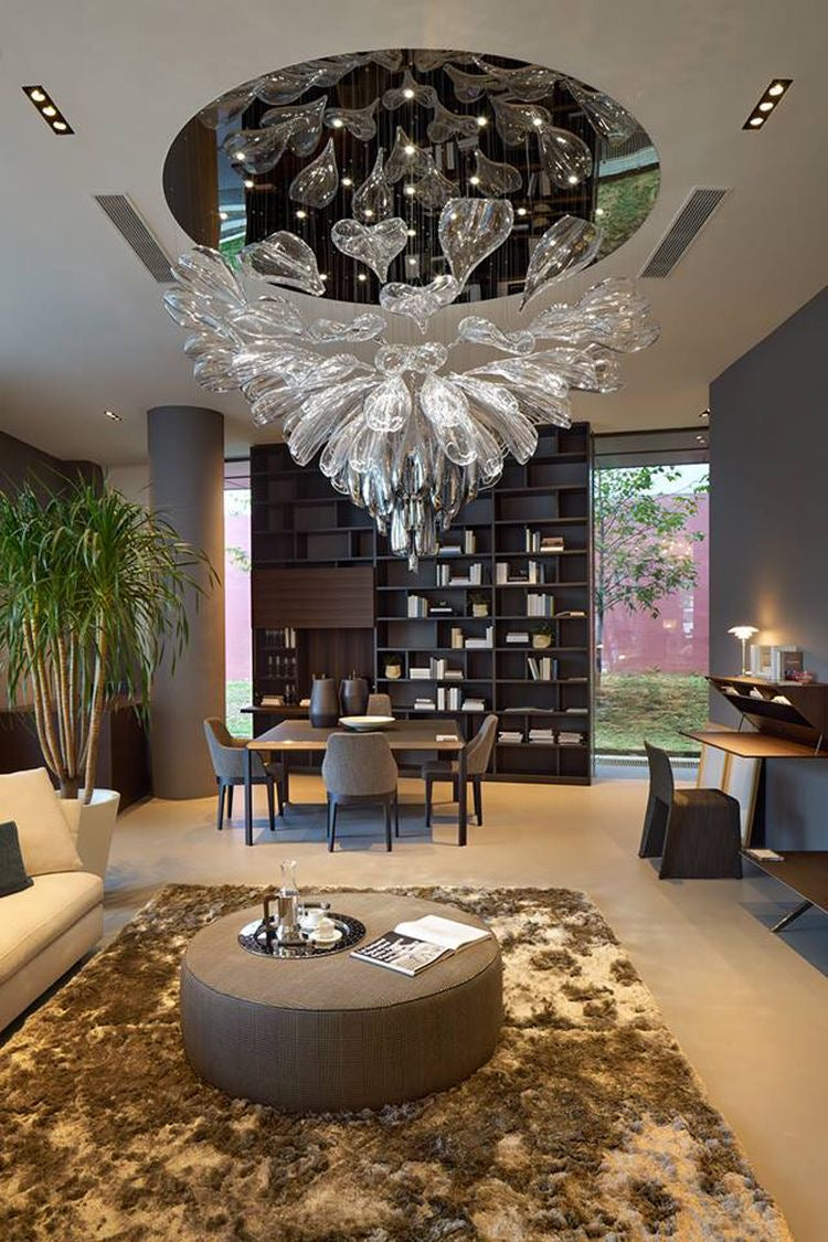 Light Luxury Glass Petal-Shaped Chandelier with Superior Finish