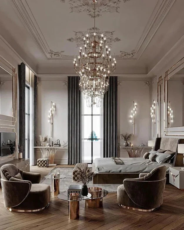 Luxury 5-Tier Crystal Rods Luxury Gala Chandelier