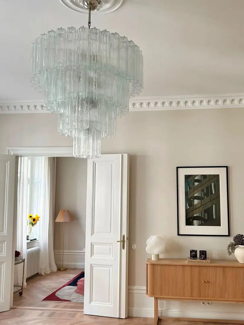 Murano Glass Chandelier – 78 Tubes – Transparent