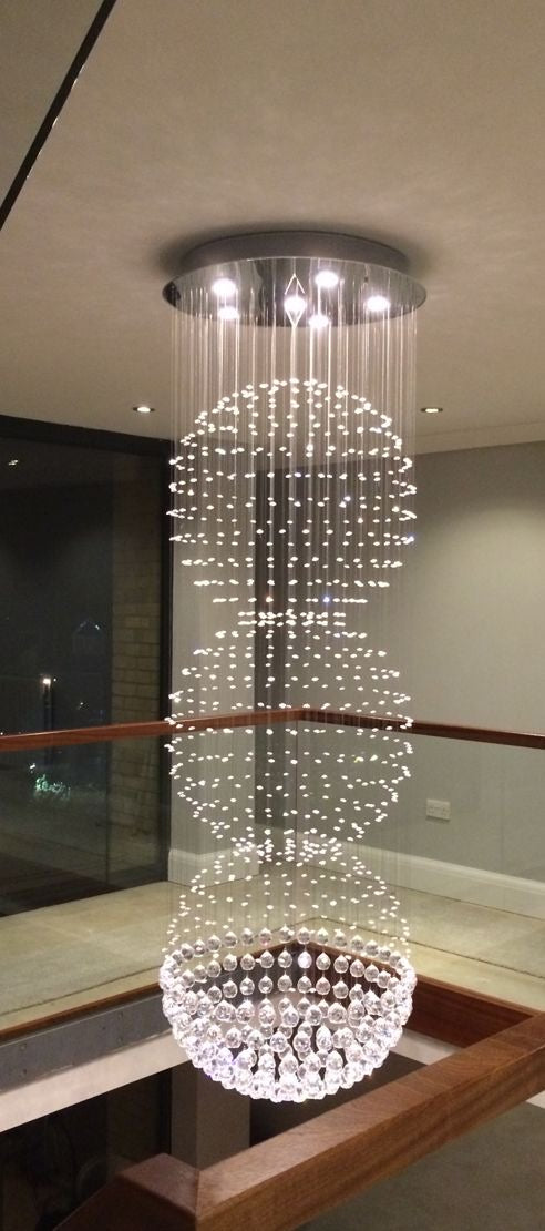 Extra Large Modern Three Balls Ceiling Crystal Chandelier for Staircase / big-Foyer, Living Room