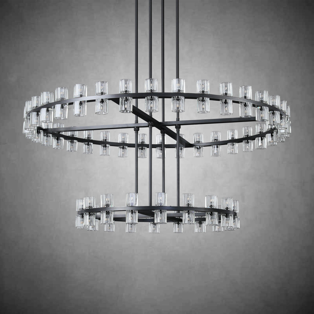 Arcachen Crystal 2-Tier Round Chandelier 60"