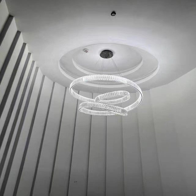Crystal Chandelier Pendant Light with K9 Crystals and Stainless Steel Chain for Restaurant and Living Room