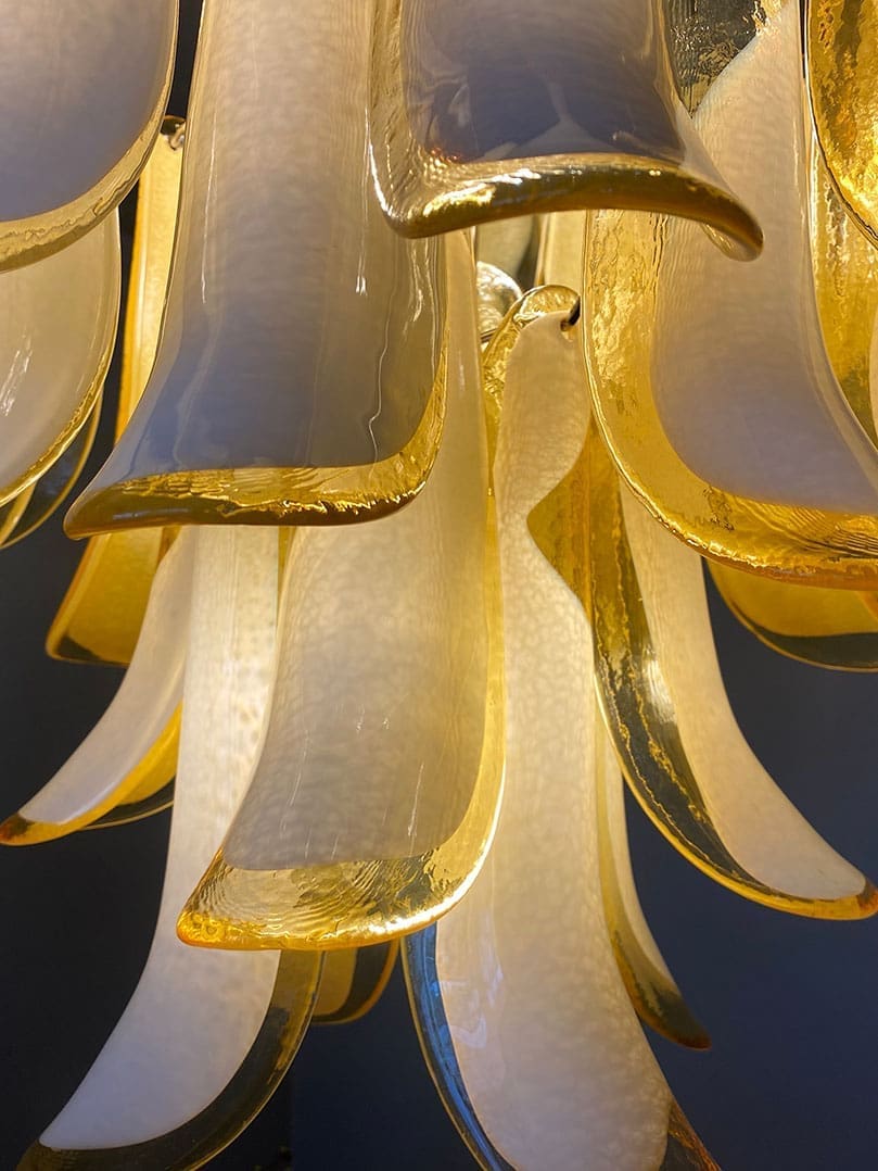 Murano Glass Chandelier – 26 Petals – Amber