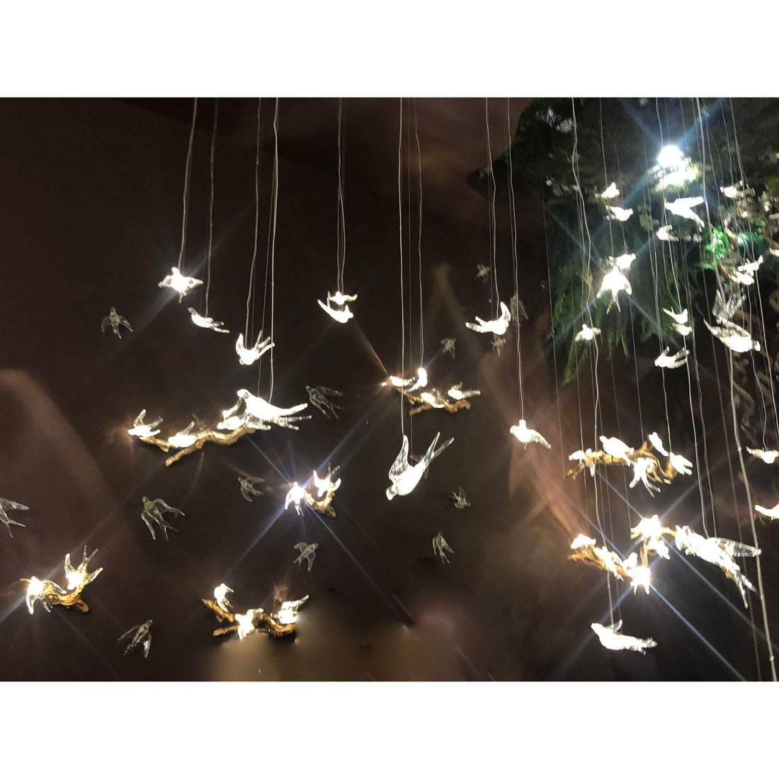 Bird Song Branching Linear Teardrop Chandelier