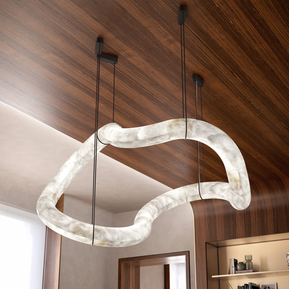 Glacera Designer Inspired Alabaster Chandelier Light for Living Room 35-Inch55-Inch56-Inch70-Inch96-Inchw