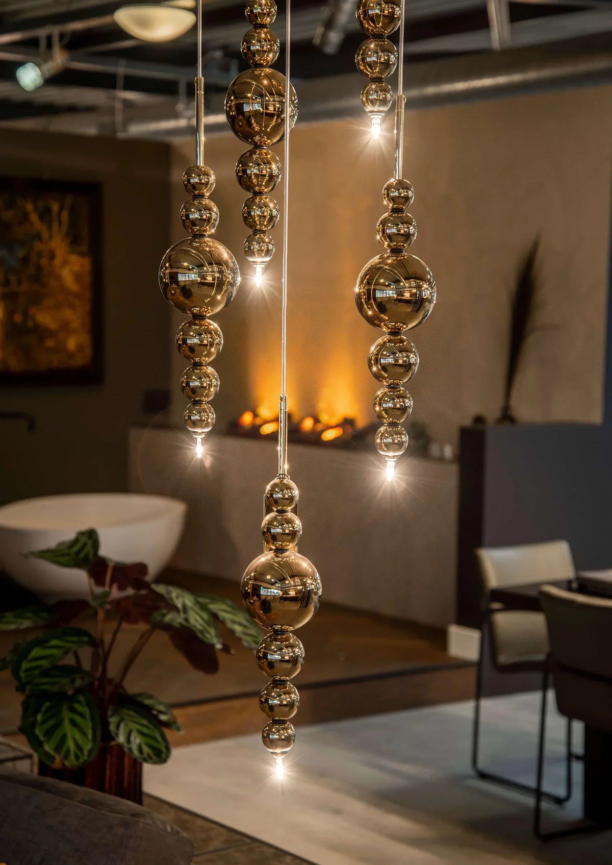 Modern Creative Black / gold Cluster Glass Pendant Lamp