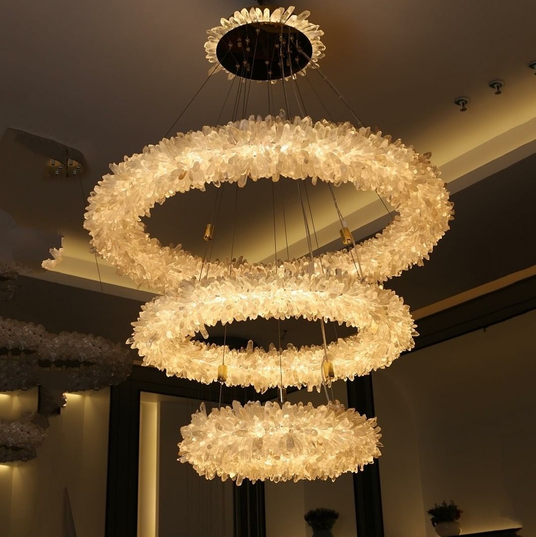 Modern Round / oval / linear / square Natural Crystal Chandelier