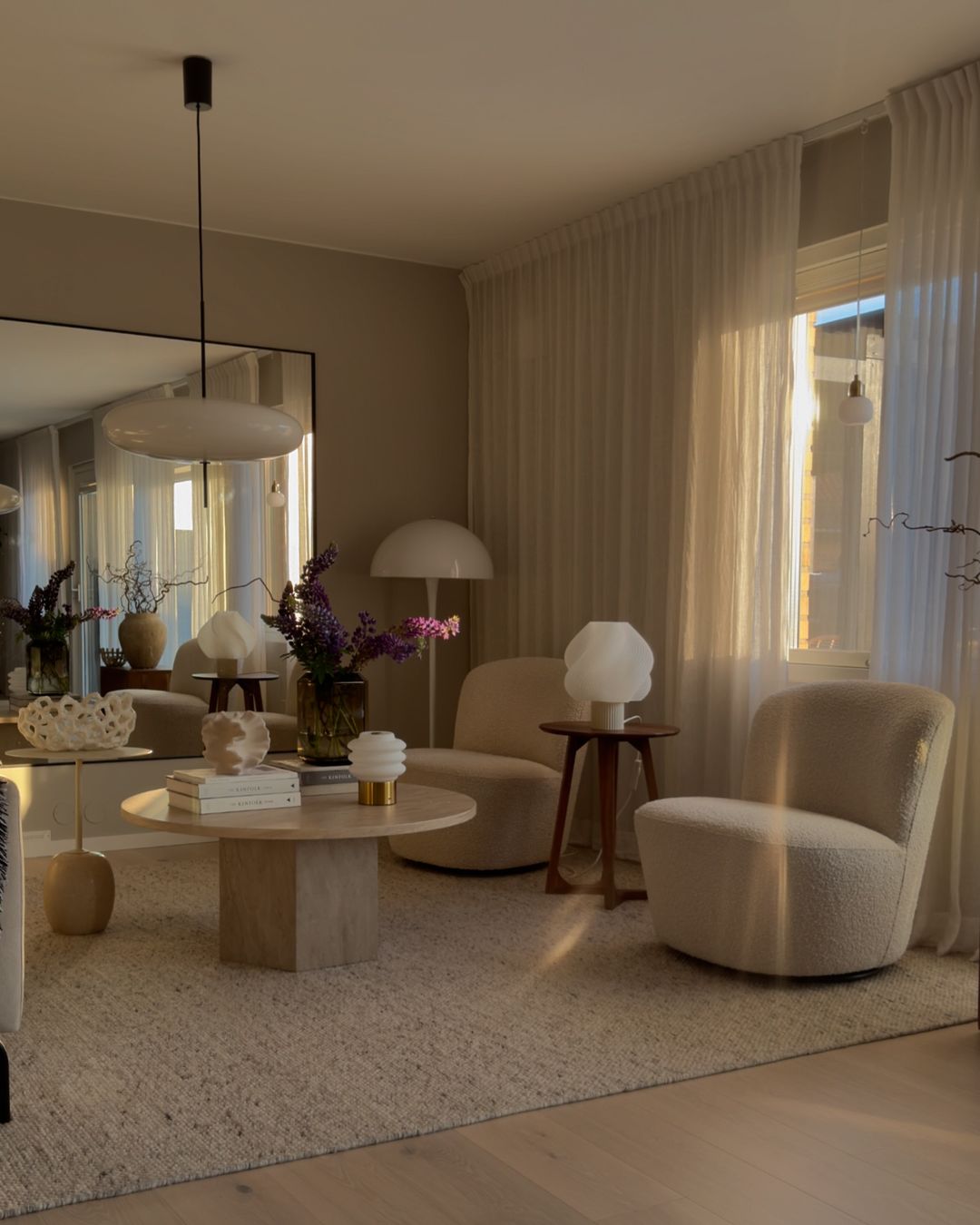 Modern White Bead Lampshade Pendant Light for Living / dining Room