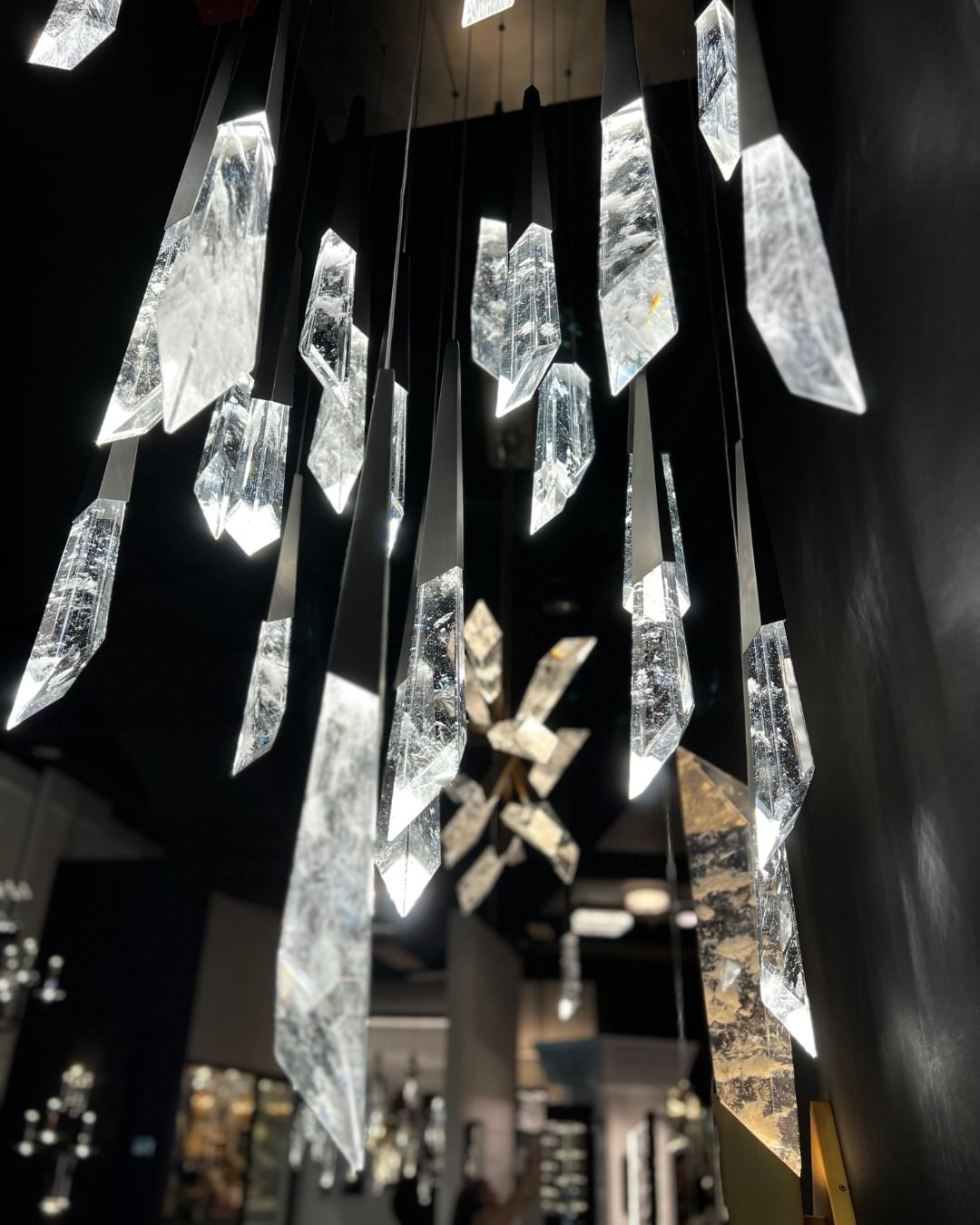 Luxury Floating Glaciers Diamond Crystal Chandelier for Staircase / foyer / entryway