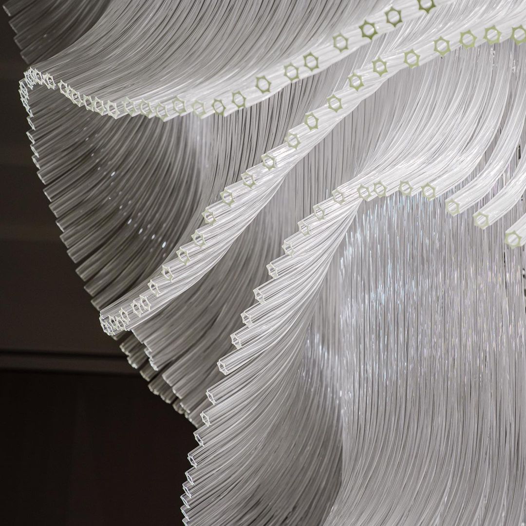 Luxury Palm Tree Glass Rods Chandelier for Hotel / restaurant / villa / staircase