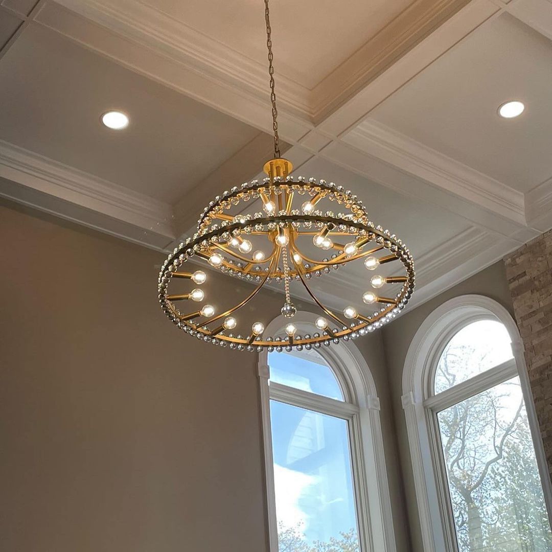 Modern 2 / 3 Ring Glass Ball Chandelier for Low-Ceiling
