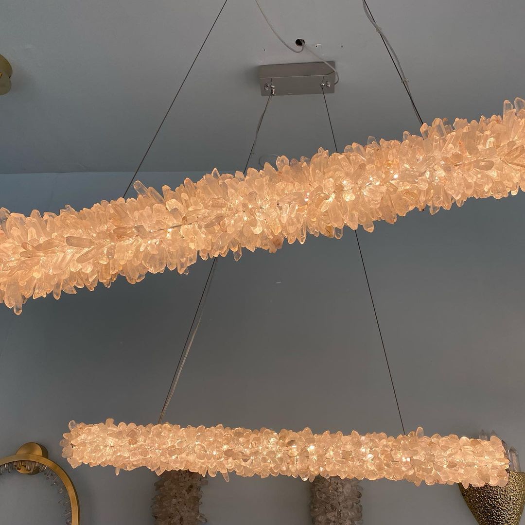Modern Round / oval / linear / square Natural Crystal Chandelier