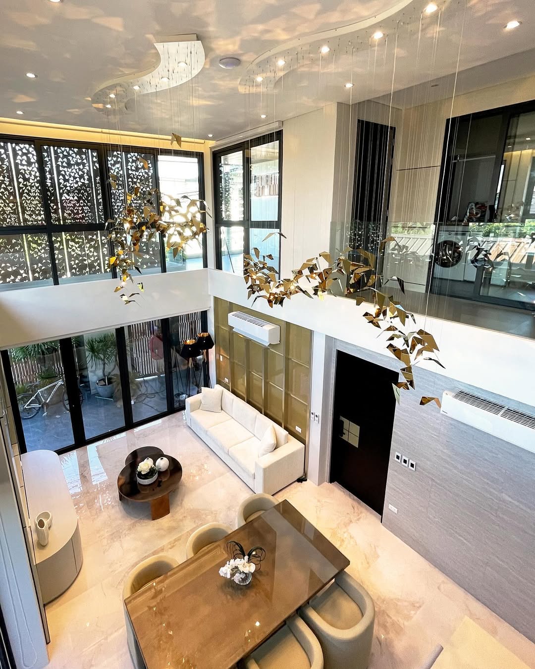 Golden Wings Floating Chandelier with Metallic Finish for Hall, Hotel, Restaurant