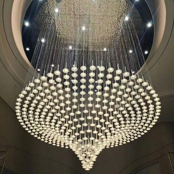 Modern Floating Hat Chandelier for High-Ceiling