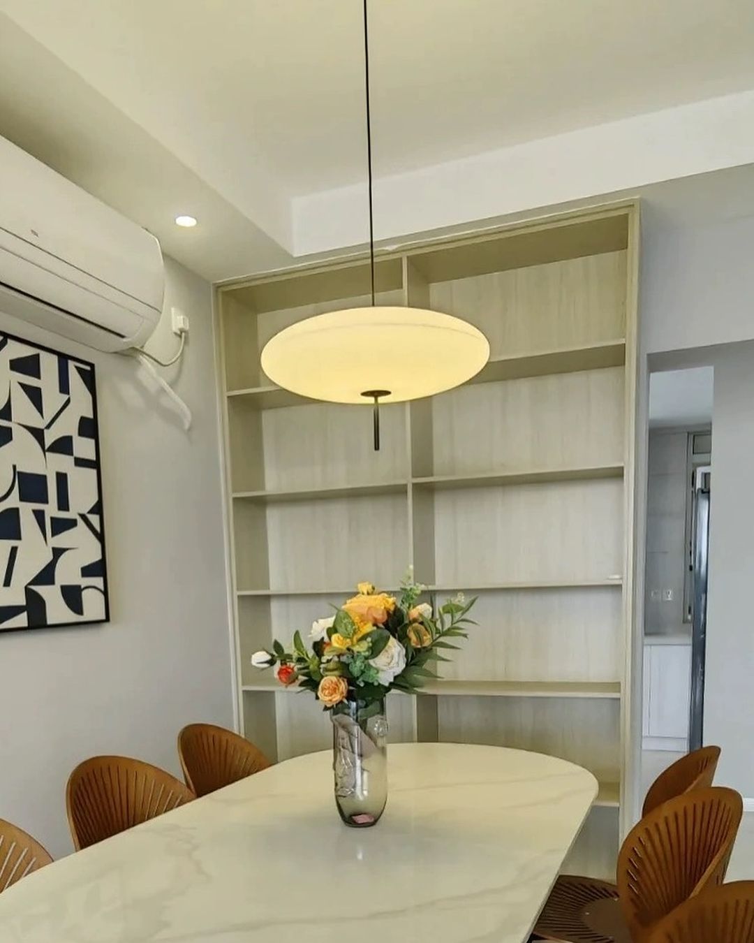 Modern White Bead Lampshade Pendant Light for Living / dining Room