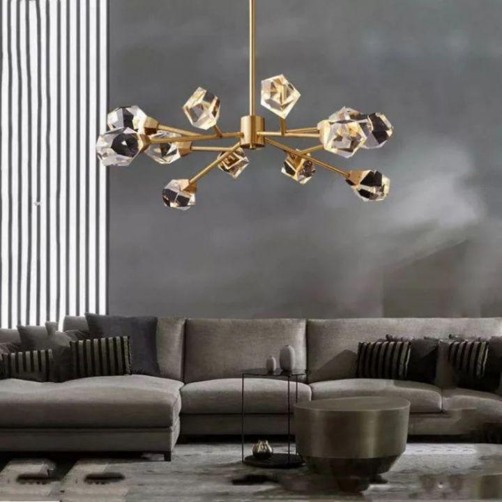 Isaro Faceted Oval Chandelier for Living Room