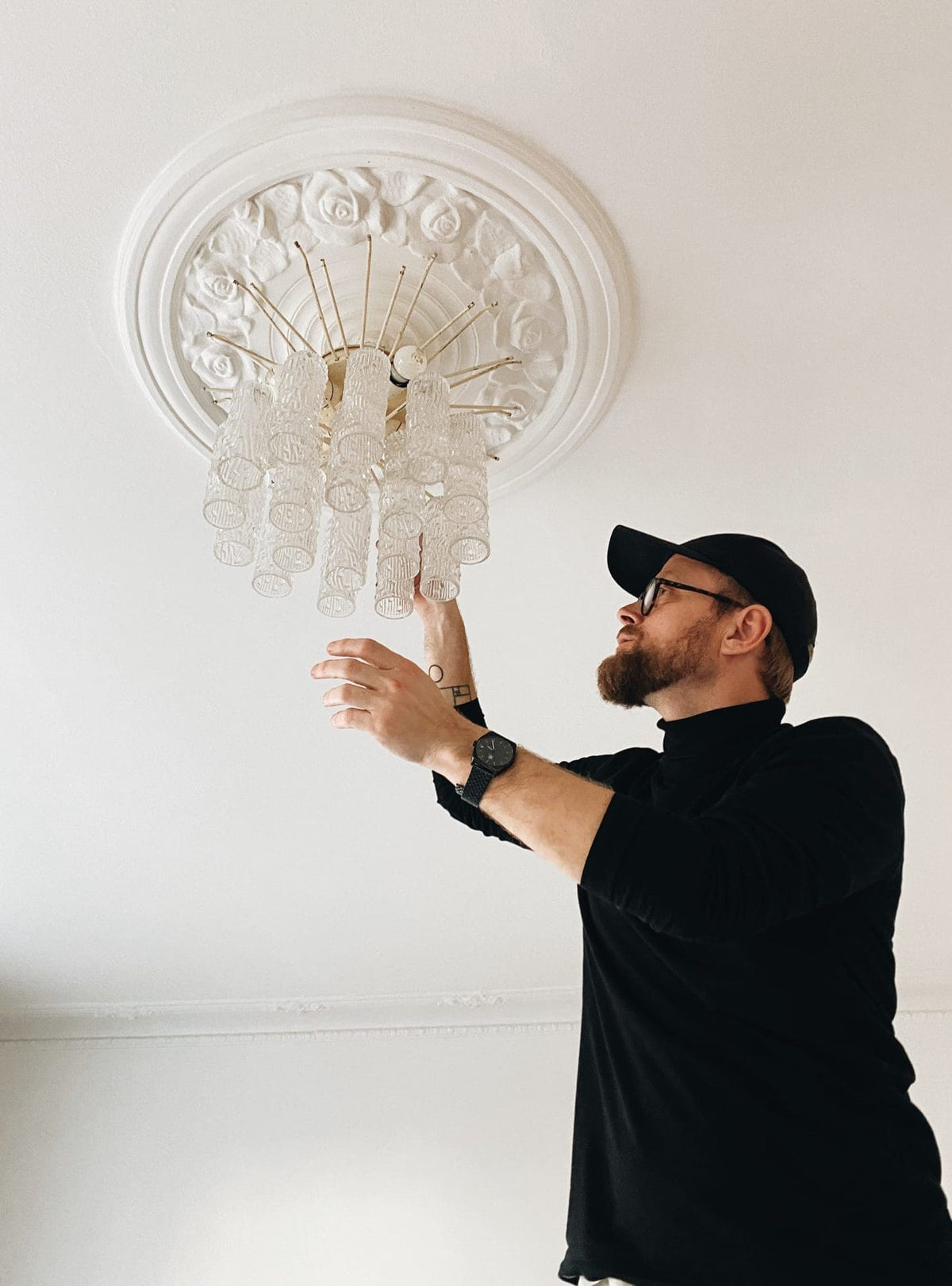 Vintage – Murano Glass Chandelier for Venini – 1970 – Transparent