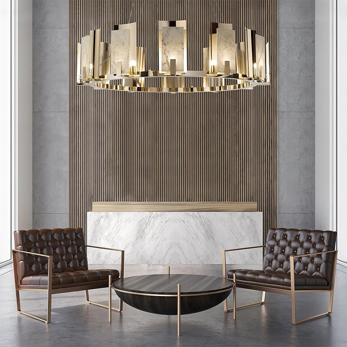 Jessie Alabaster Round Chandelier