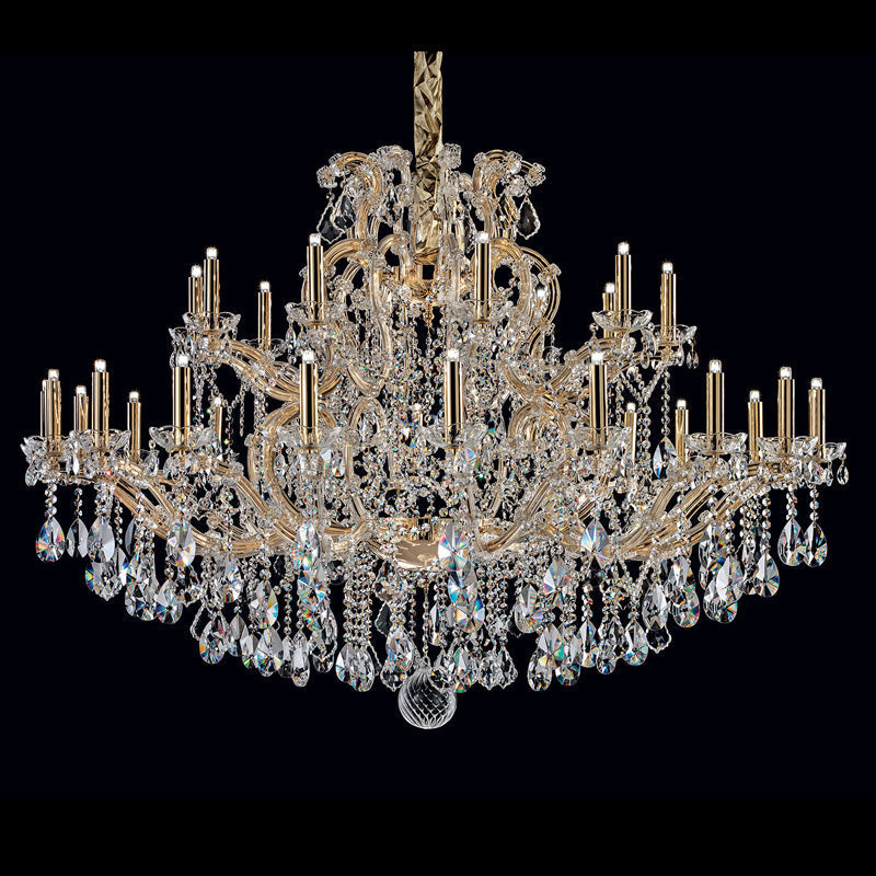Golden 60 Lights Large Maria Crystal Chandelier
