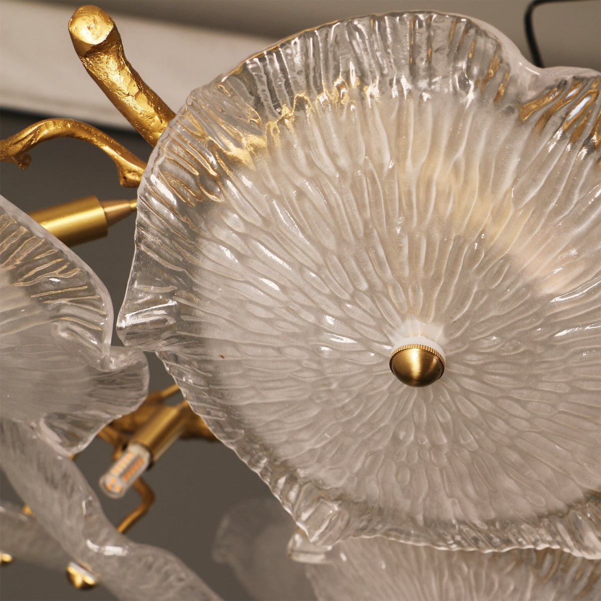 Kamal Branch Brass Crystal Flushmount