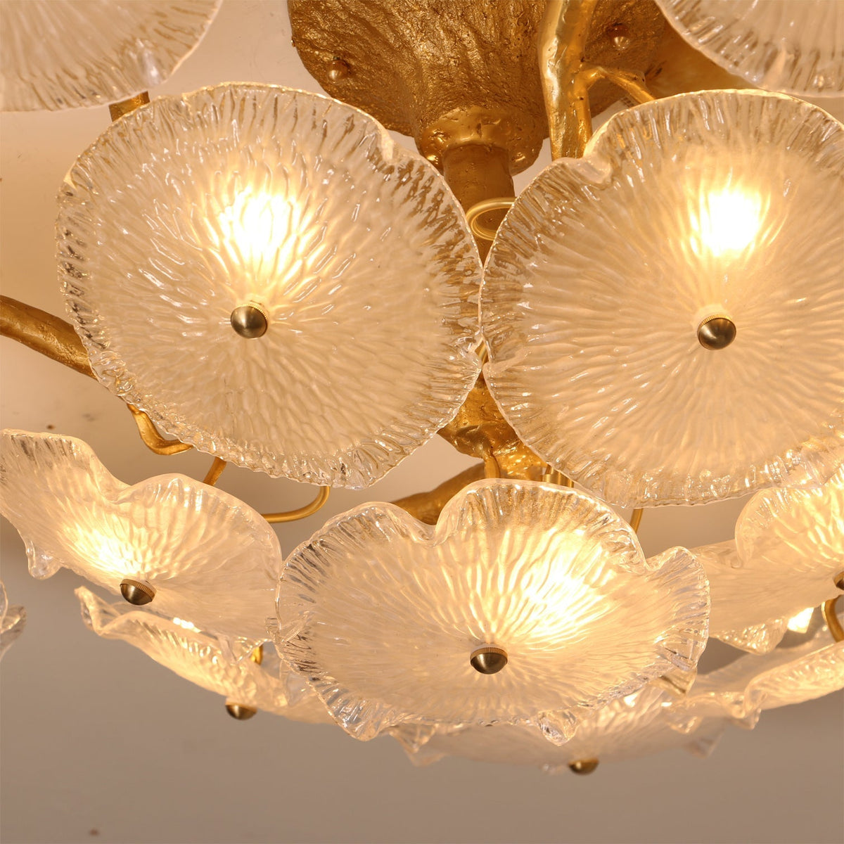 Kamal Branch Brass Crystal Flushmount