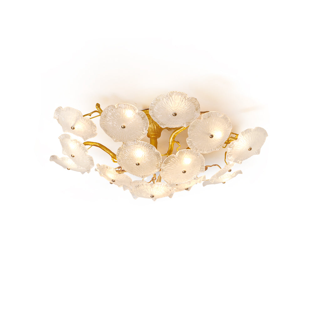 Kamal Branch Brass Crystal Flushmount