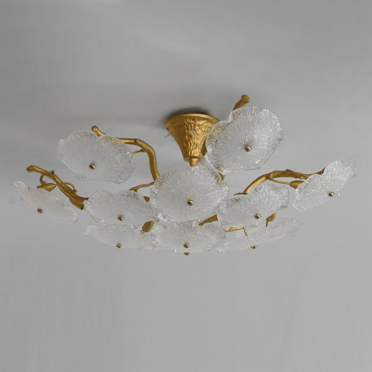 Kamal Branch Brass Crystal Flushmount