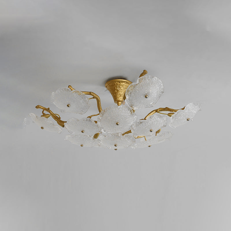 Kamal Branch Brass Crystal Flushmount