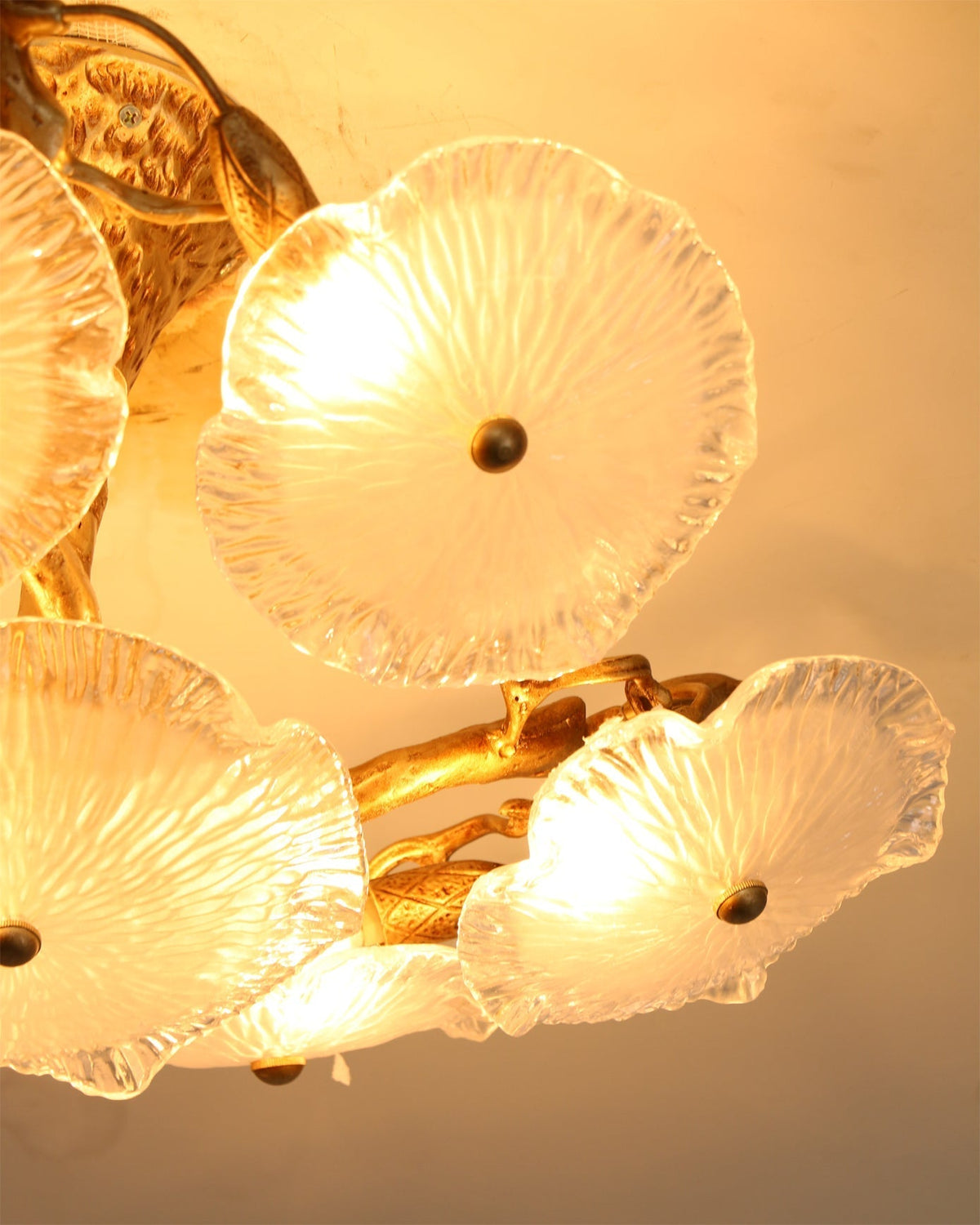 Kamal Branch Brass Crystal Flushmount