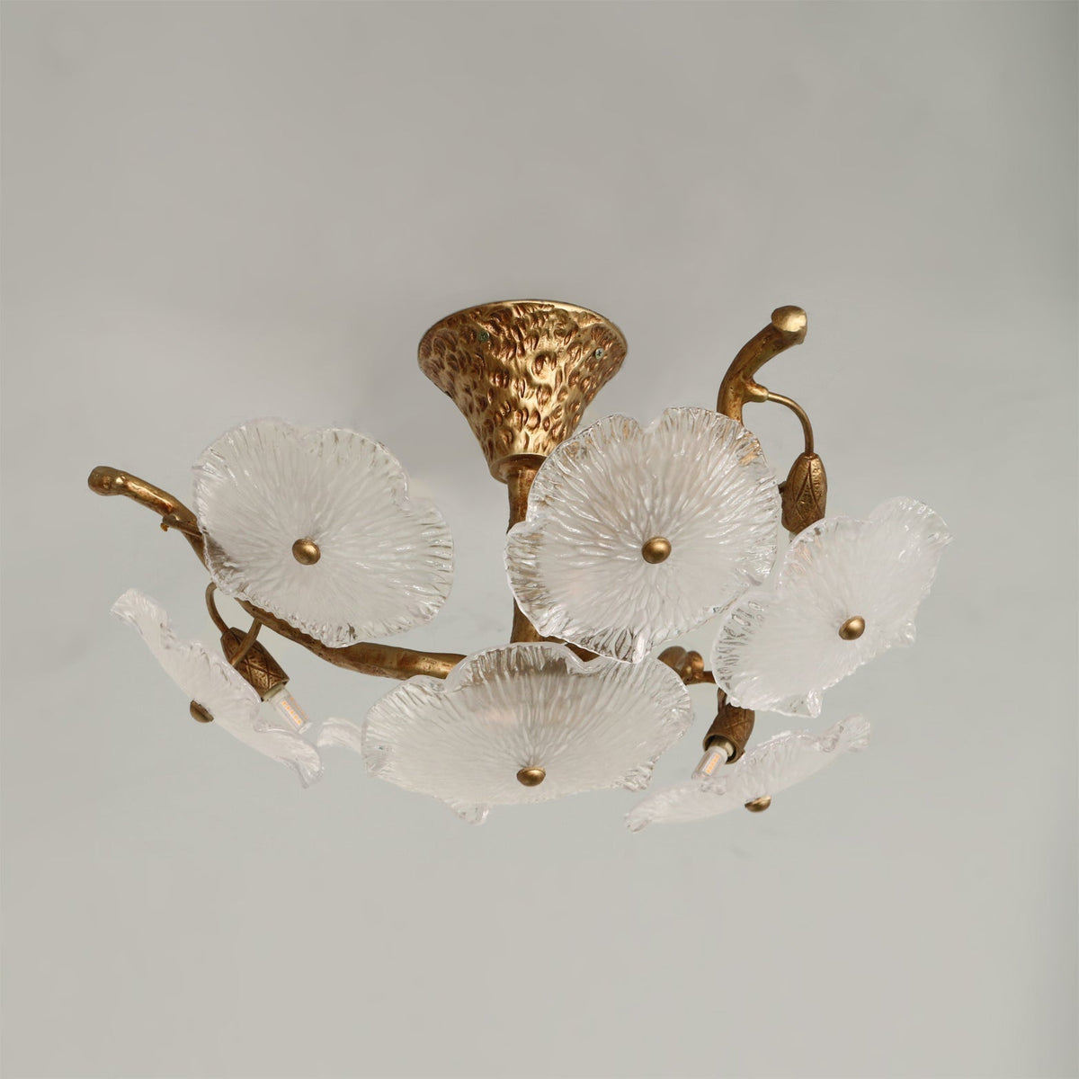 Kamal Branch Brass Crystal Flushmount