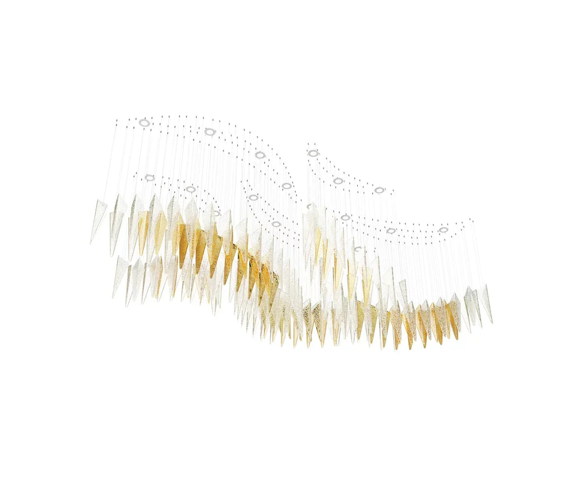 Luxury Icicle Glass and Metal Floating Chandelier with Elegant Finish for Living Room and Villa