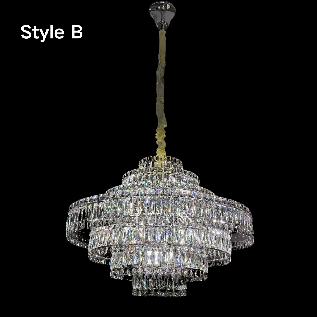 Delicate Light Luxury Multi-Layers Silver Round Crystal Chandelier for Living / dining Room / bedroom /